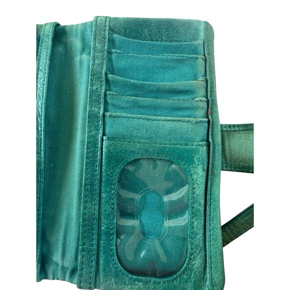 Vintage Womens Fossil Wallet Embroidered Leather Elephant FLAWS READ #5304 - Picture 10 of 15